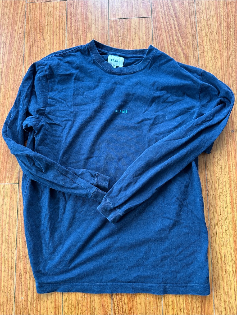 BEAMS Navy Long-Sleeve Crewneck Tee